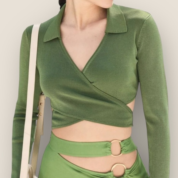 Cult Gaia | Tory Knit Top | Size S | Basil - Picture 1 of 13